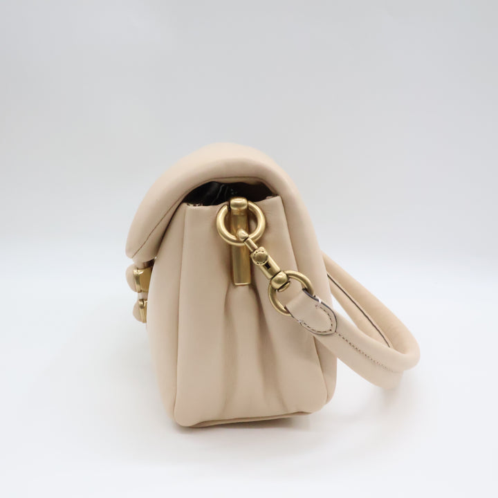 Coach Pillow Tabby 26 Beige Leather Crossbody Handbag
