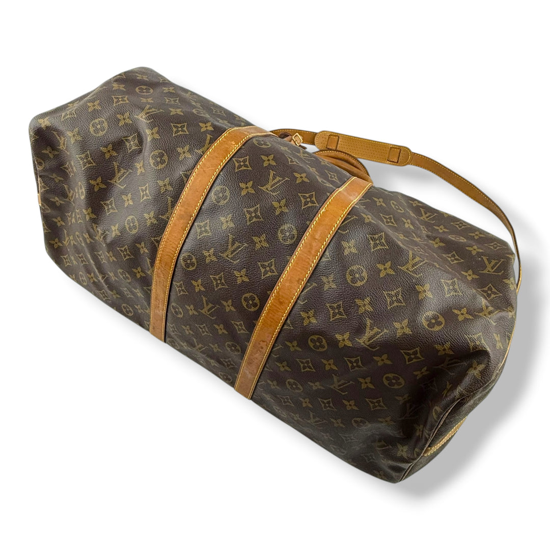 Louis Vuitton Bandouliere Vintage Brown Monogram 55 Keepall Duffle Bag