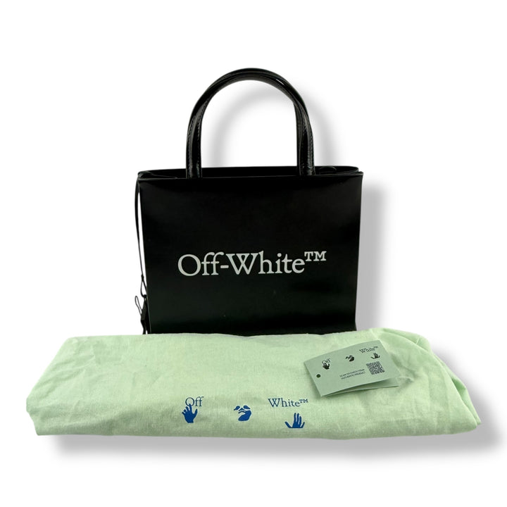 Off-White Mini Box Black Patent Leather Tote Bag