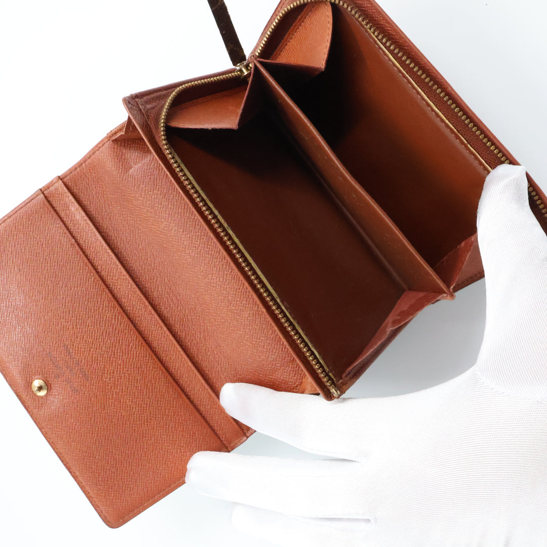 Louis Vuitton Brown Monogram Small Zippy Purse 8595