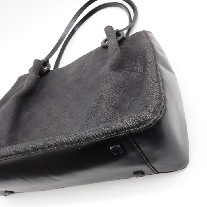 Gucci GG Black Monogram Tote Handbag W/ Pouch