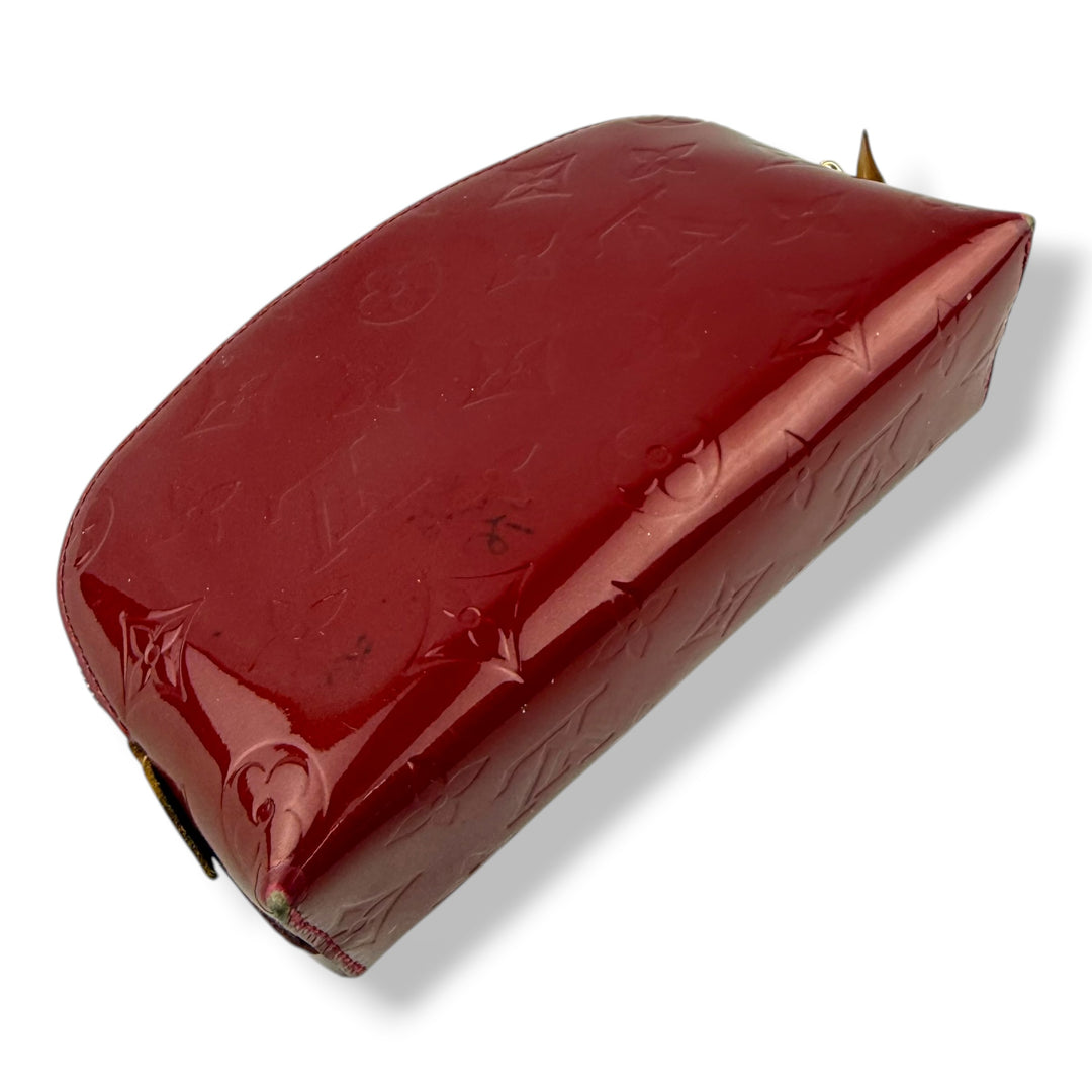 Louis Vuitton Red Vernis Patent Leather Travel Cosmetic PM Pouch