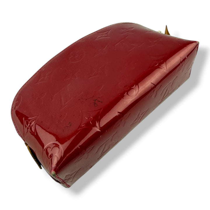 Louis Vuitton Red Vernis Patent Leather Travel Cosmetic PM Pouch