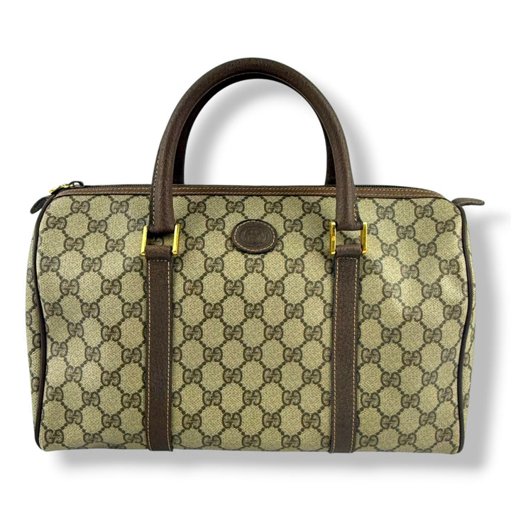 Gucci Beige GG Monogram Boston Canvas Bag