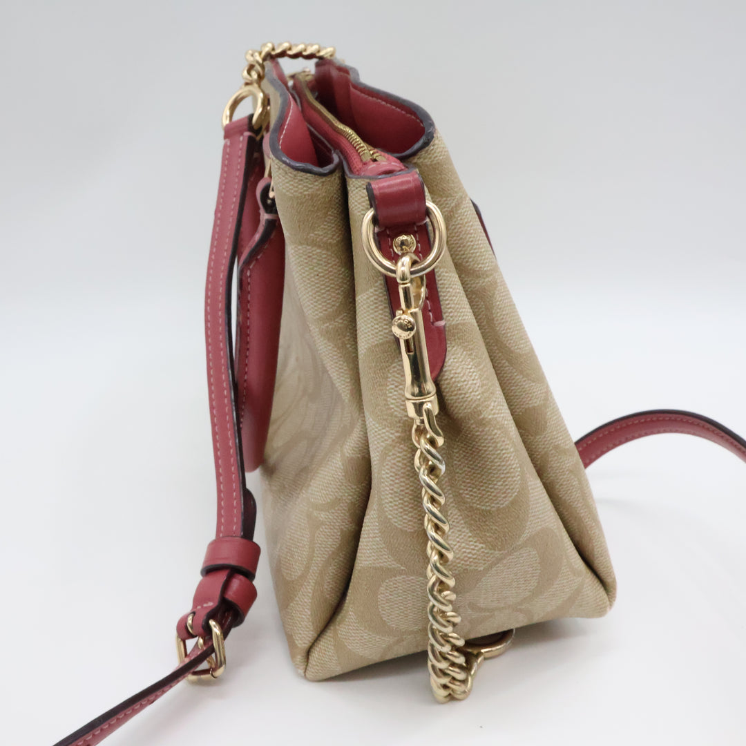 Coach Carryall Satchel Beige/Pink