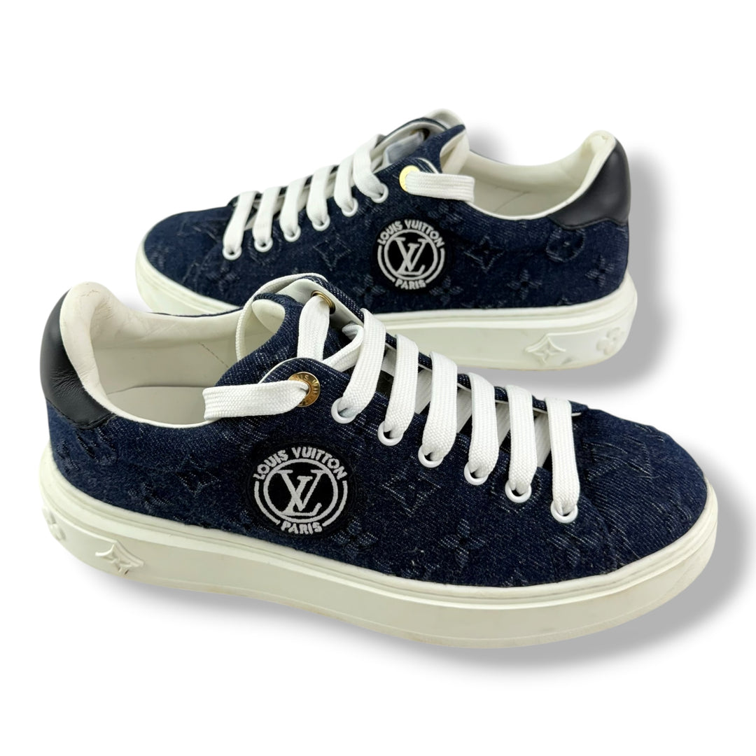 Louis Vuitton Blue/White Monogram Time Out LV UK 5.5 / EU 38.5