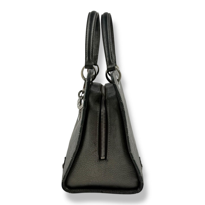 Christian Dior Cannage Grey Lady Dior Leather Handbag