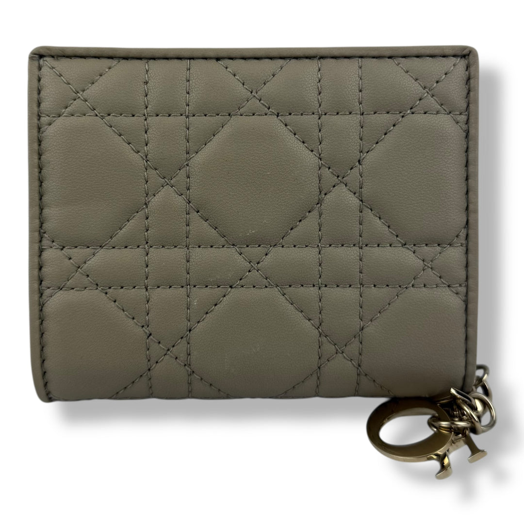 Mini Lady Dior Gardenia Wallet Powder Beige Cannage Lambskin