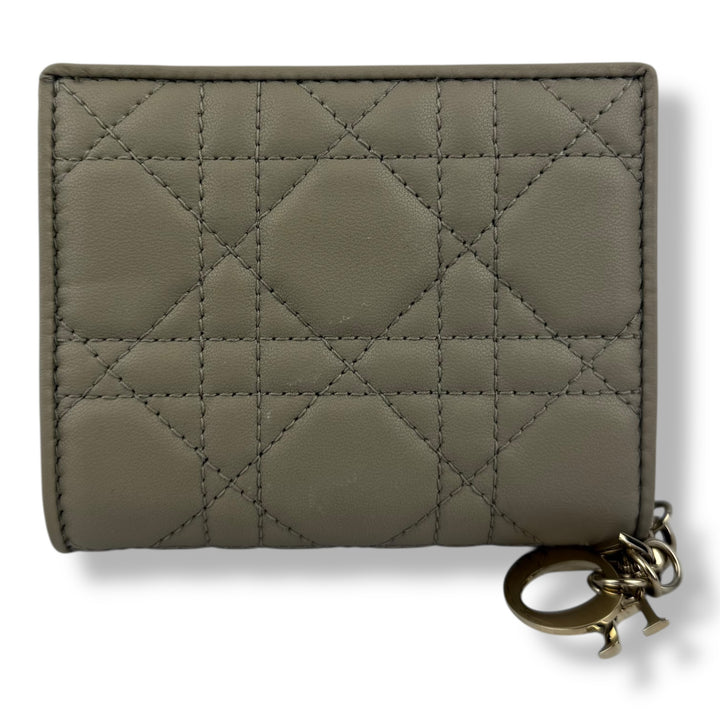 Mini Lady Dior Gardenia Wallet Powder Beige Cannage Lambskin