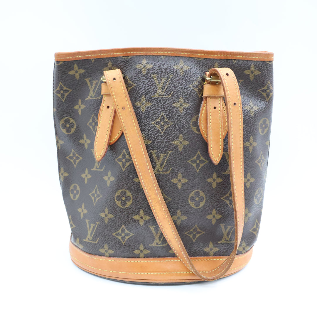 Louis Vuitton PM Bucket Tote Brown Monogram Handbag