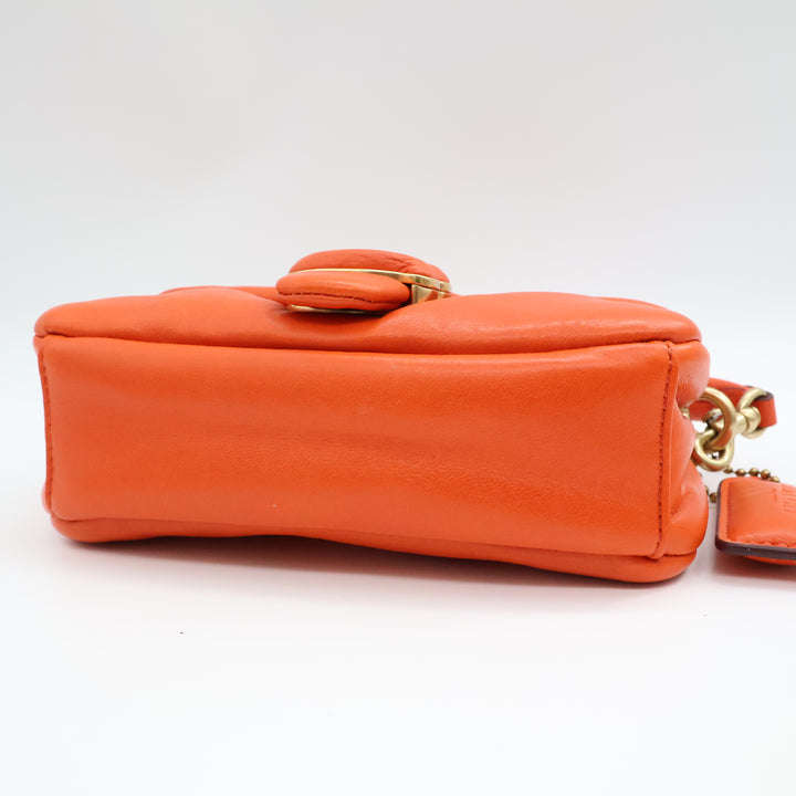 Coach Pillow Tabby 18 Orange Leather Handbag