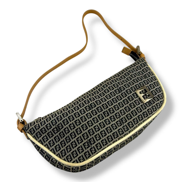 Fendi Grey Zucca Canvas Shoulder Handbag