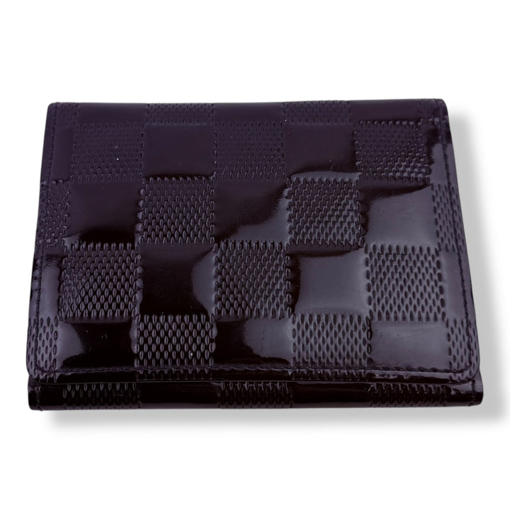 LOUIS VUITTON Ludlow Damier Vernis Noir Card Case Wallet in Black