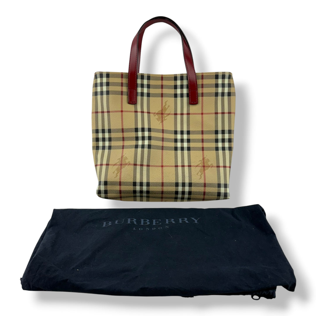 Burberry Beige Haymarket Vintage Check Tote Bag