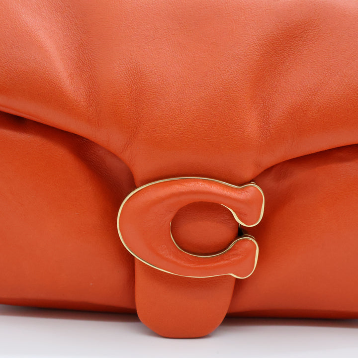 Coach Pillow Tabby 18 Orange Leather Handbag