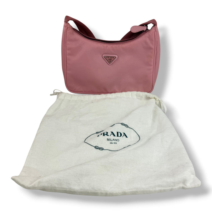 Prada Pink Nylon Re-Edition Pochette Handbag