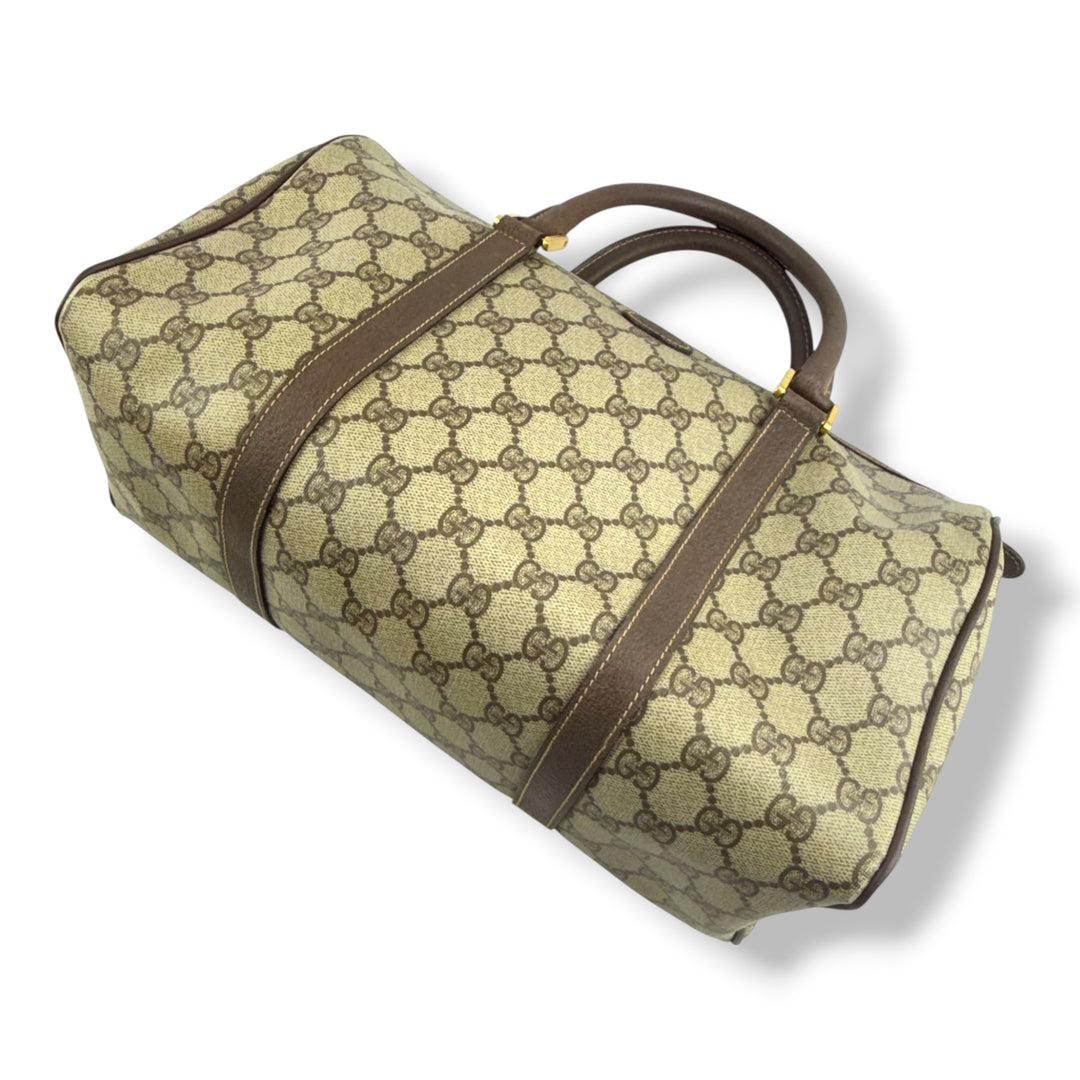 Gucci Beige GG Monogram Boston Canvas Bag