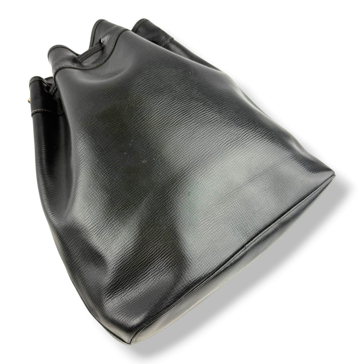 Celine Black Leather Drawstring Bucket Handbag