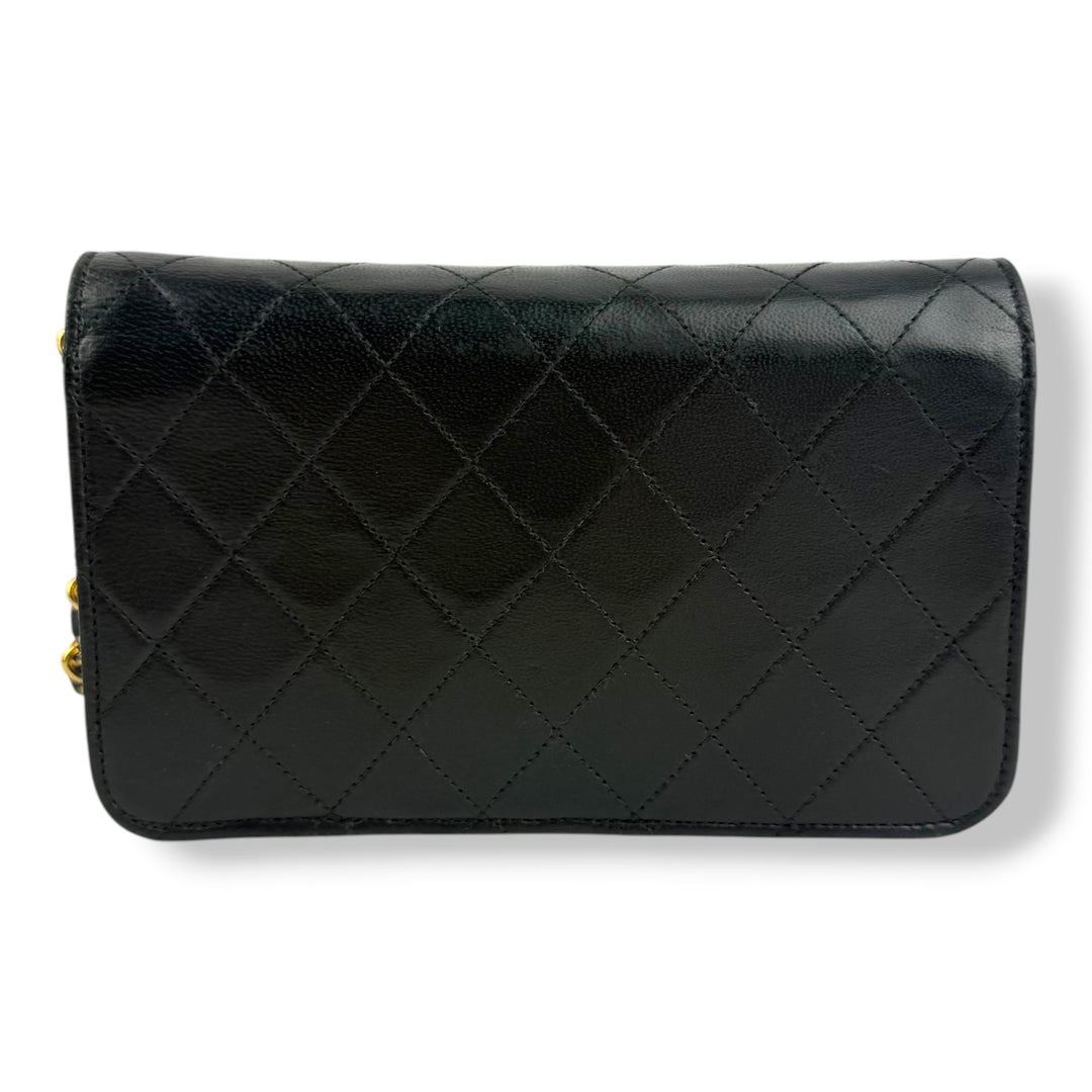 Chanel CC Mini Black Push Lock Single Flap Lambskin Shoulder Handbag