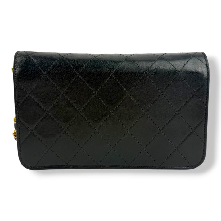 Chanel CC Mini Black Push Lock Single Flap Lambskin Shoulder Handbag