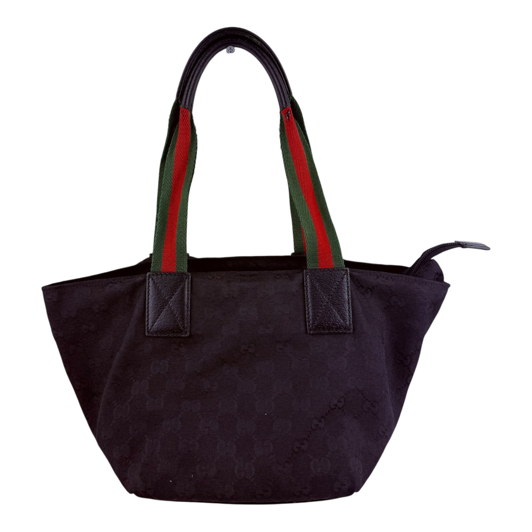 Gucci Sherry Tote Black GG Monogram Handbag