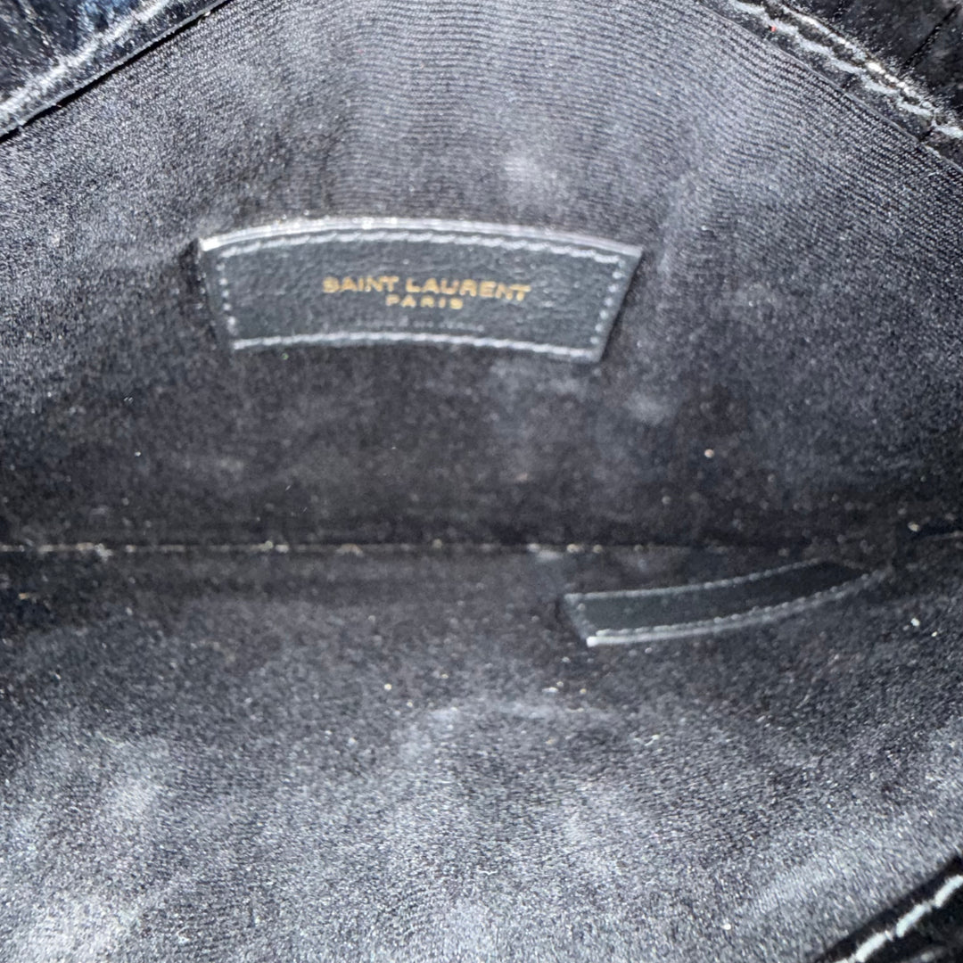 Saint Laurent YSL Uptown Black Leather Clutch Bag