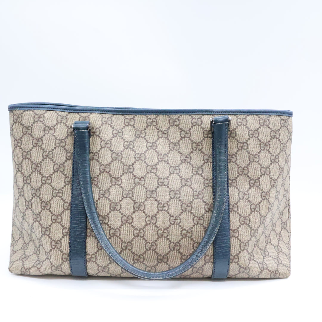 Gucci GG Beige/Cyan Supreme Canvas Tote Bag