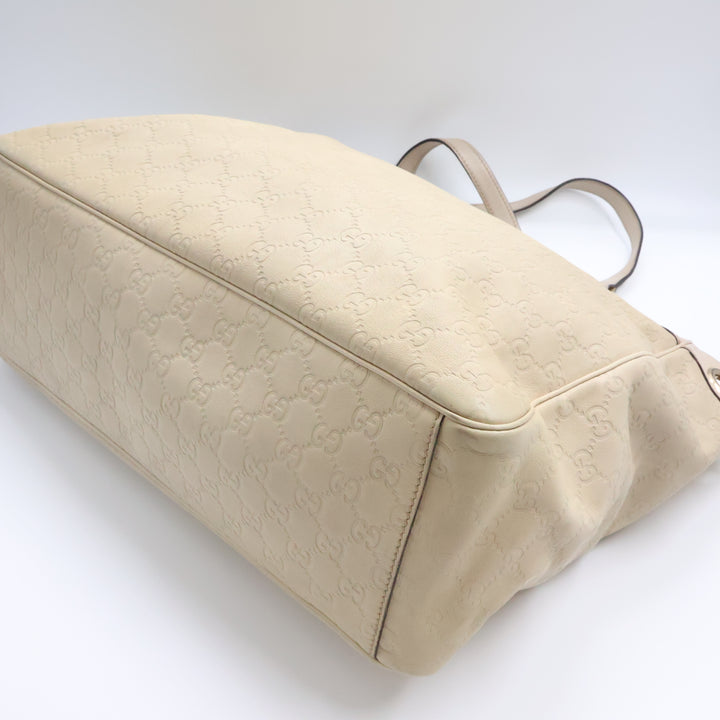 Gucci GG Beige Leather Tote Bag