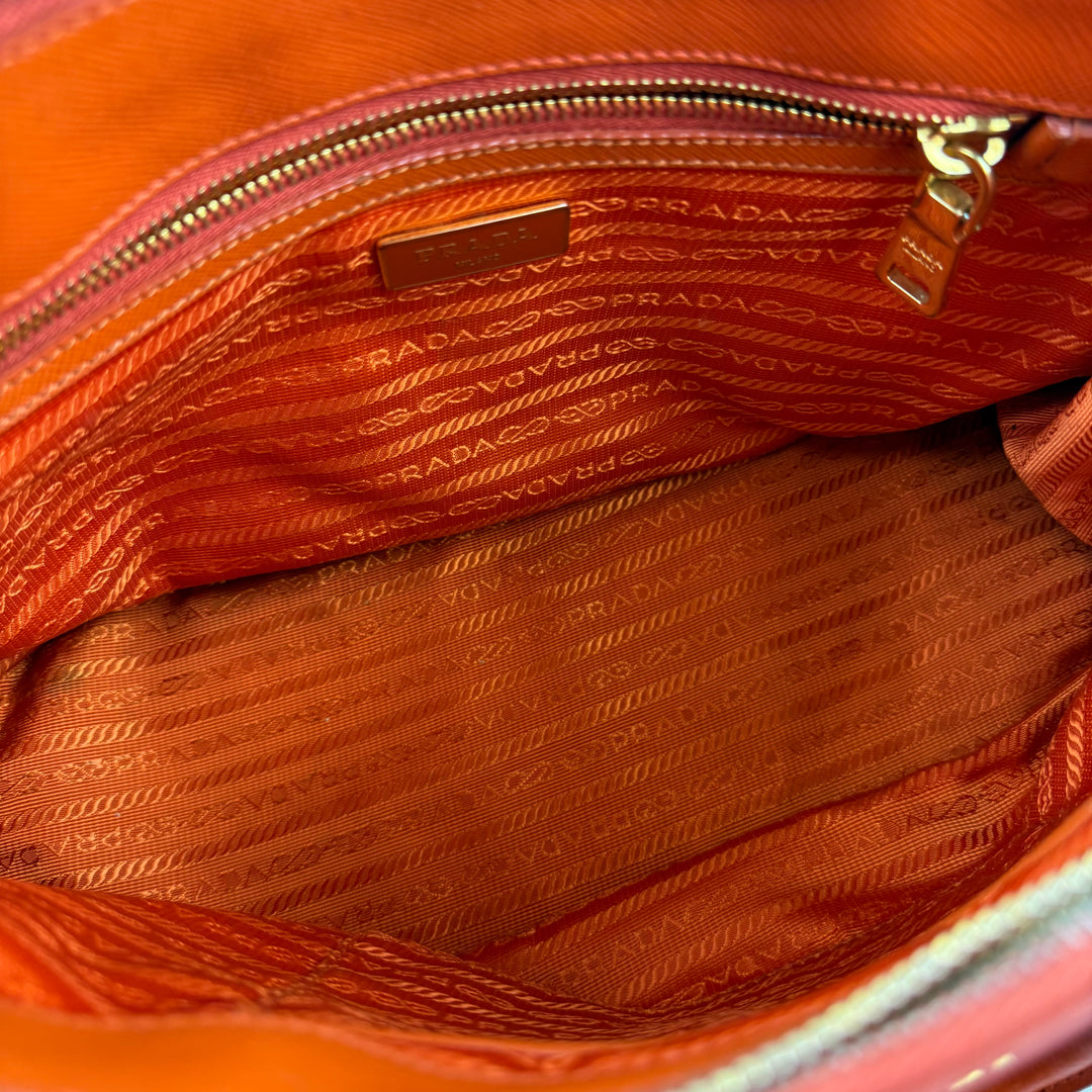 Prada Galleria Saffiano Tote Orange Leather Handbag