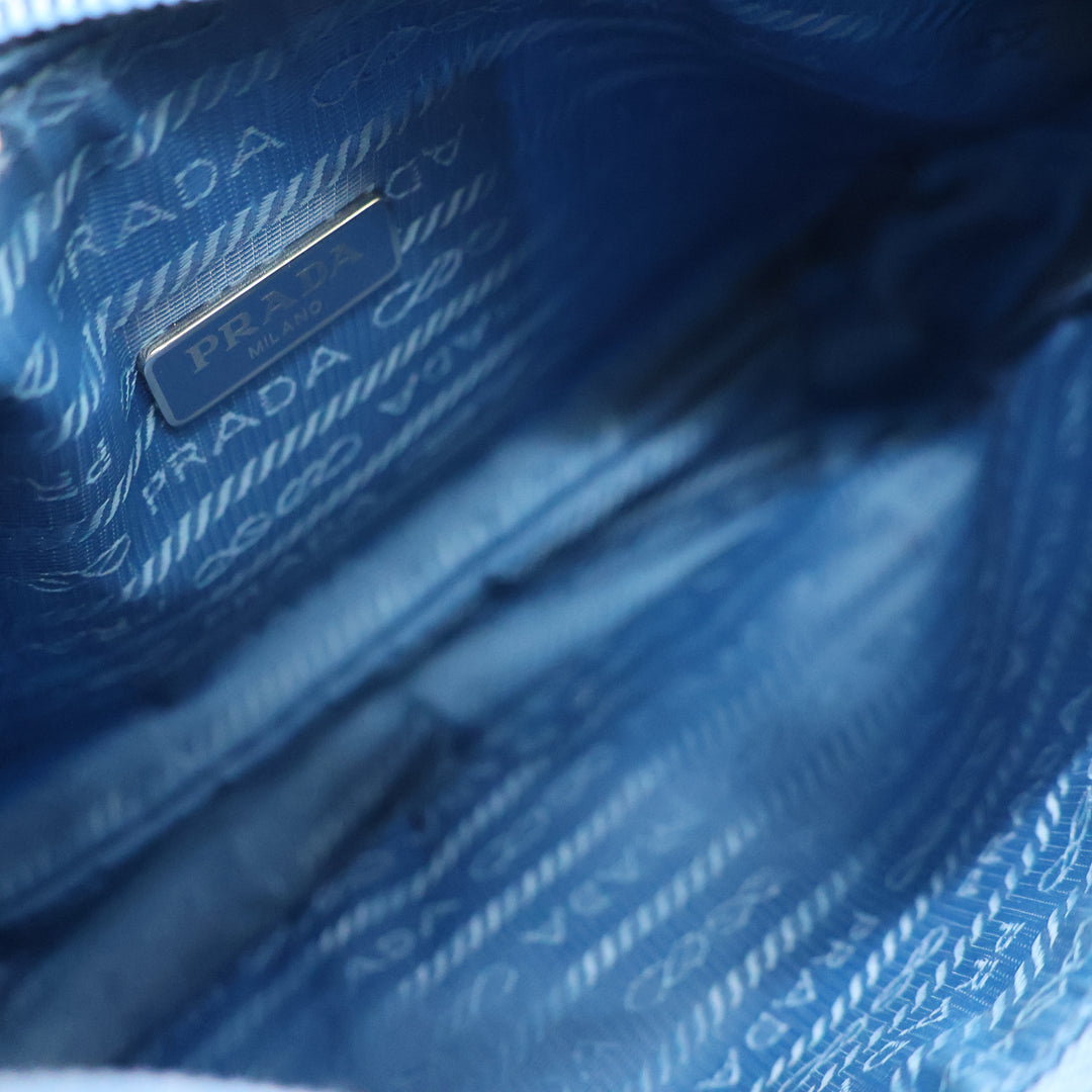 Prada Blue Nylon Re-Nylon Re-Edition 2000 Pochette Handbag