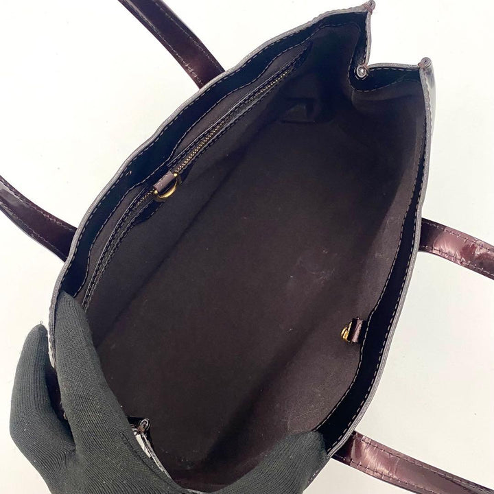 Louis Vuitton Vernis Wilshire PM Tote Bag Handbag Amarante
