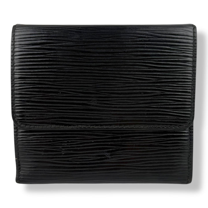 Louis Vuitton Vintage Black Epi Compact Bifold Wallet Purse