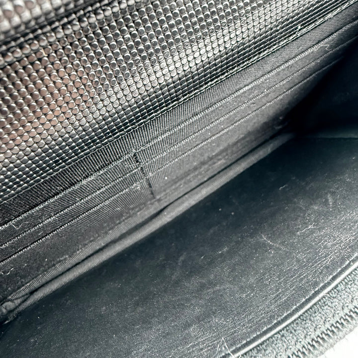 Chanel Black Perforated Lambskin Wallet On Chain Handbag