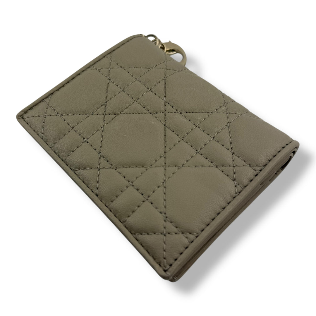 Mini Lady Dior Gardenia Wallet Powder Beige Cannage Lambskin