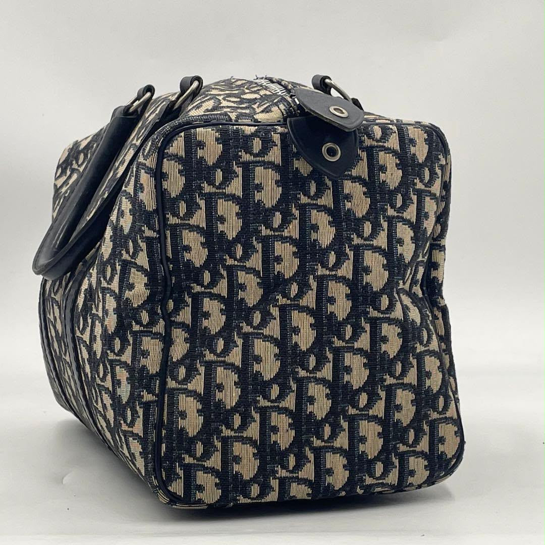 Christian Dior Boston 30 Monogram Oblique Beige/Navy Handbag