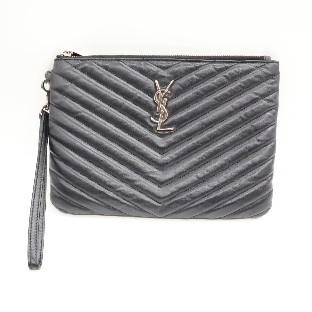 Saint Laurent Cassandre Matalesse Jolie Black Clutch Pouch