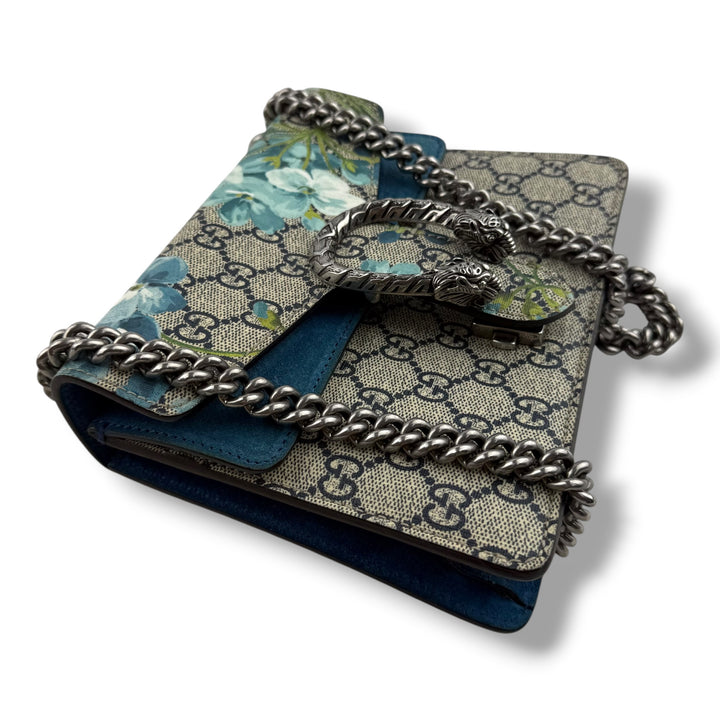 Gucci GG Dionysus Beige Blue Bloom Mini Handbag