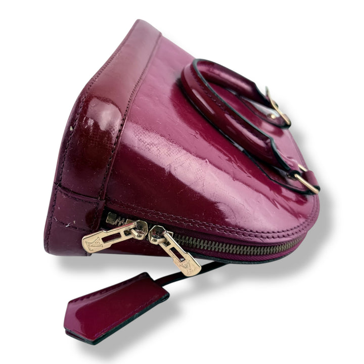 Louis Vuitton Alma BB Vernis Red Monogram Handbag