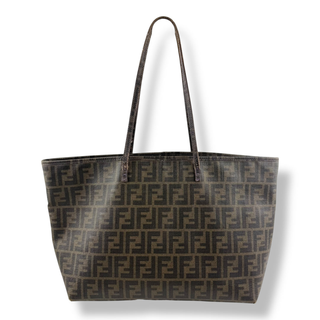 Fendi Roll Bag Brown Leather Tote Handbag