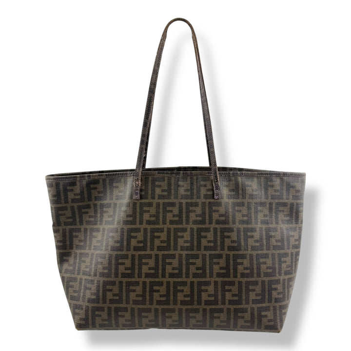 Fendi Roll Bag Brown Leather Tote Handbag