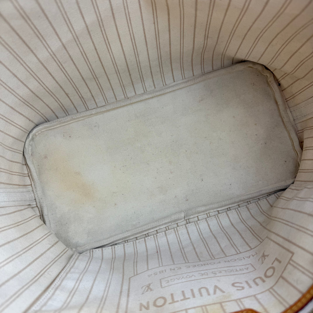 Louis Vuitton Damier Azur Neverfull MM Handbag With Pouch