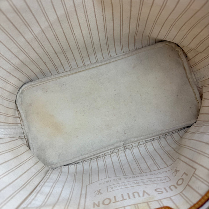 Louis Vuitton Damier Azur Neverfull MM Handbag With Pouch