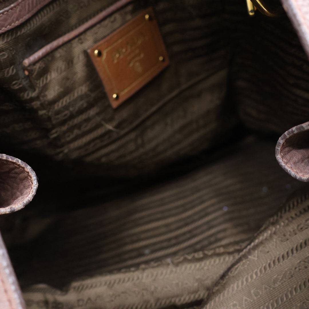 Prada Brown Vitello Tote Handbag