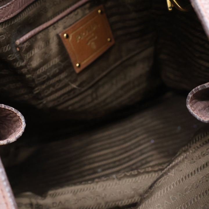Prada Brown Vitello Tote Handbag