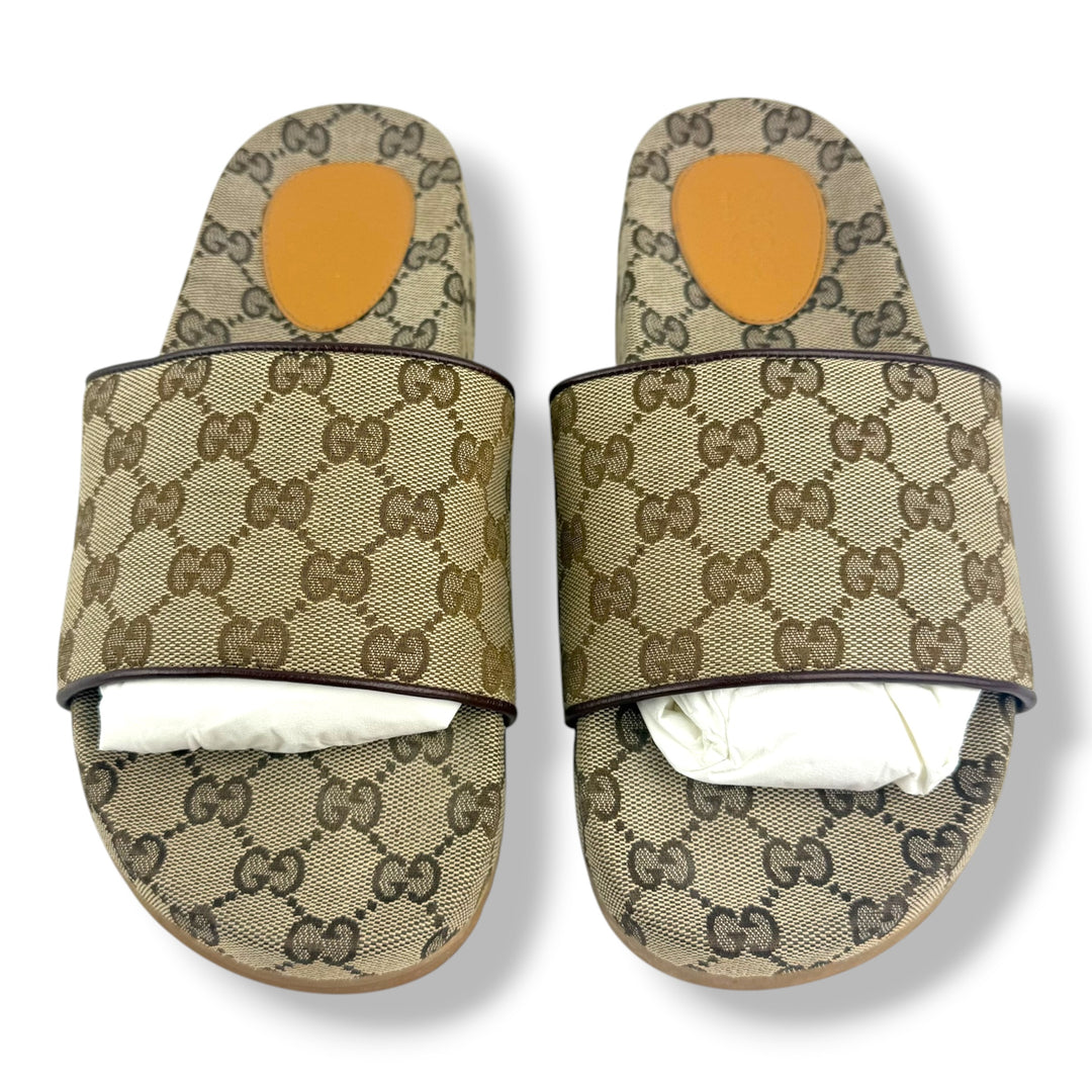 Gucci GG Slides Beige GG Supreme Canvas UK 6 / EU 39
