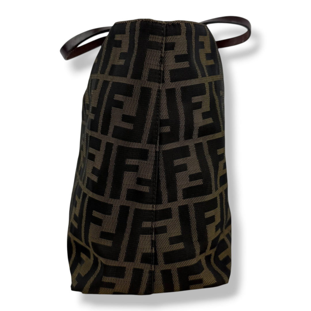 Fendi Zucca Brown Monogram Canvas Tote Handbag