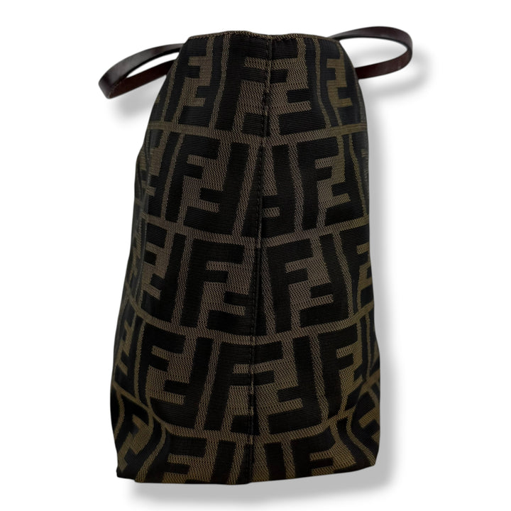 Fendi Zucca Brown Monogram Canvas Tote Handbag