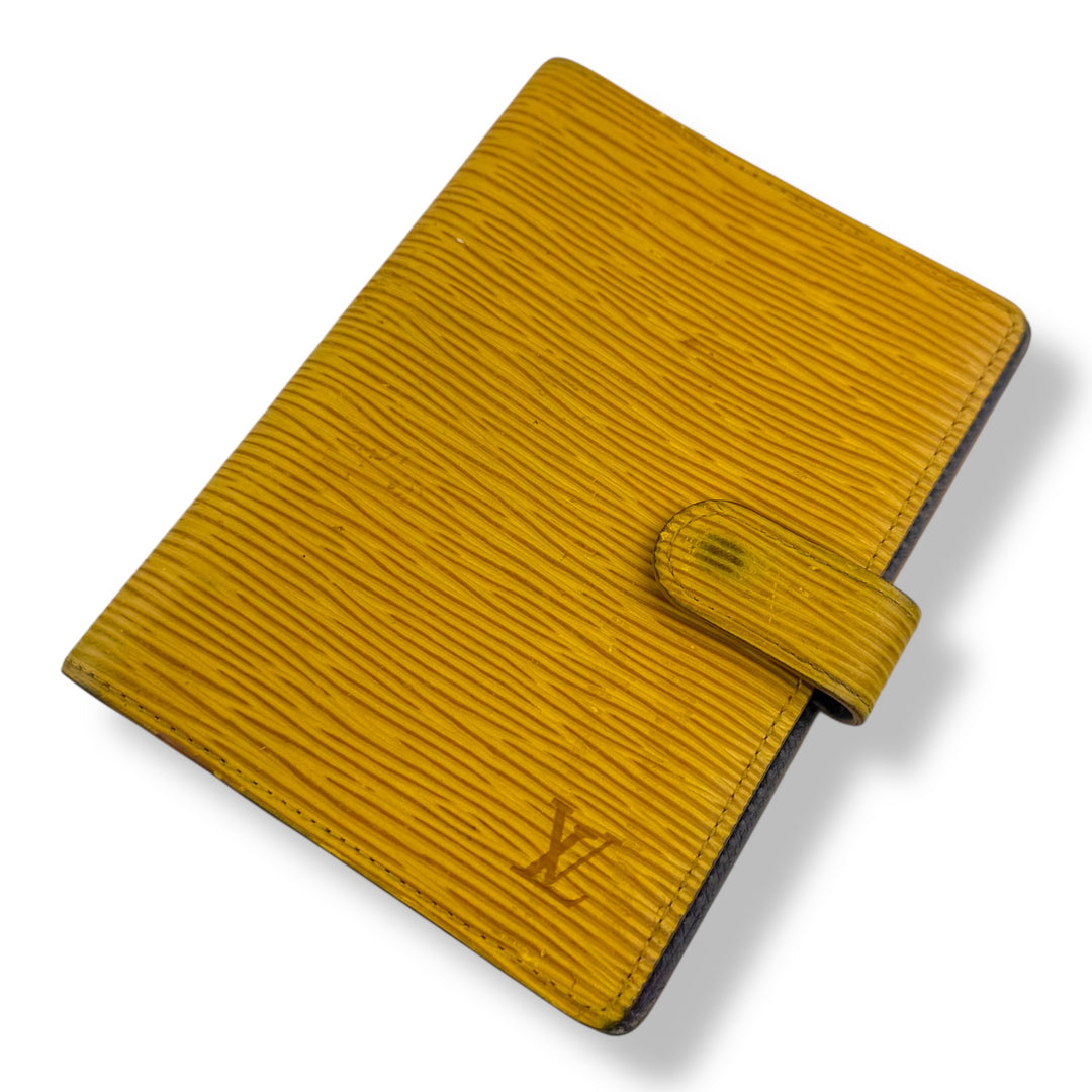 Louis Vuitton Yellow Epi PM Ring Agenda Wallet