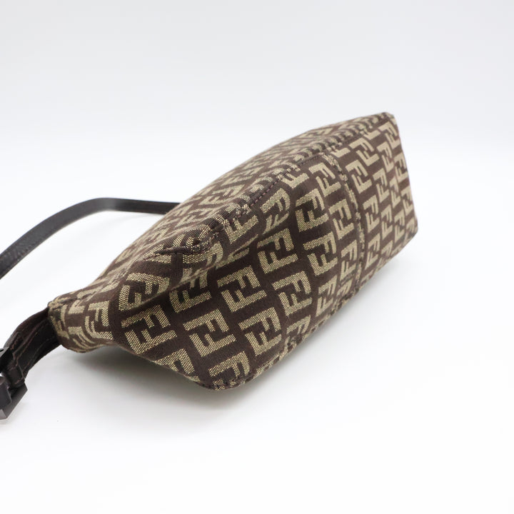 Fendi FF Zucchino Baguette Beige/Brown Handbag