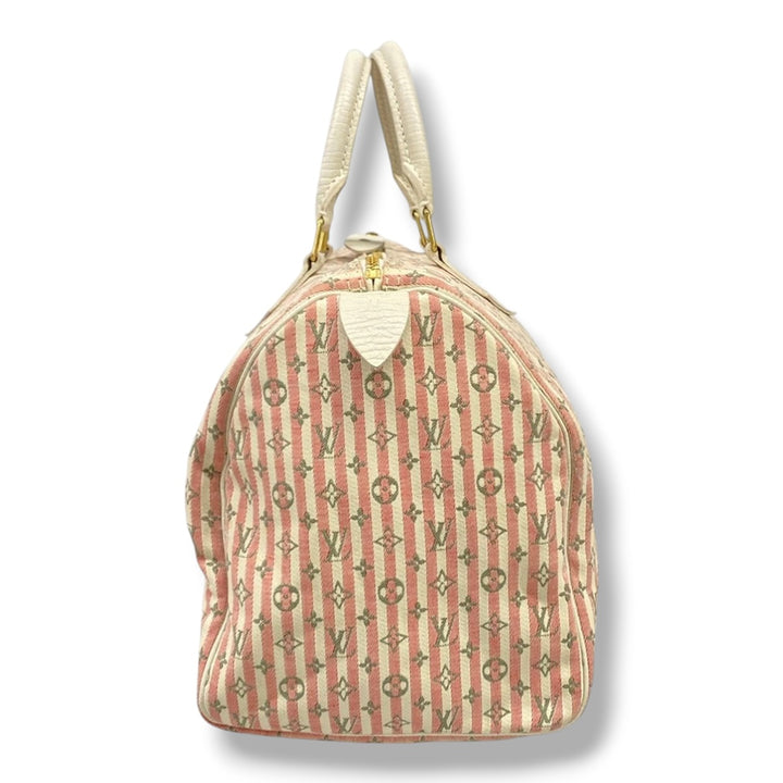 Louis Vuitton Lin Croisette Pink Speedy 30 Handbag